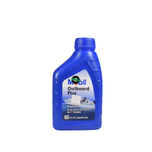 Aceite Mobil Outboard Plus en presentación 24X0.473L/0.125USG (pinta)